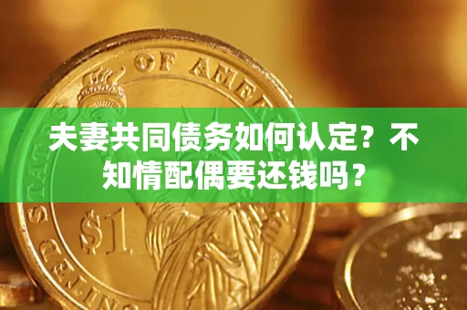 济南夫妻共同债务如何认定？不知情配偶要还钱吗？